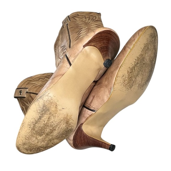 Jeenz Bootz | Women’s Vintage Leather Cowboy Heeled Boots - Picture 8 of 9